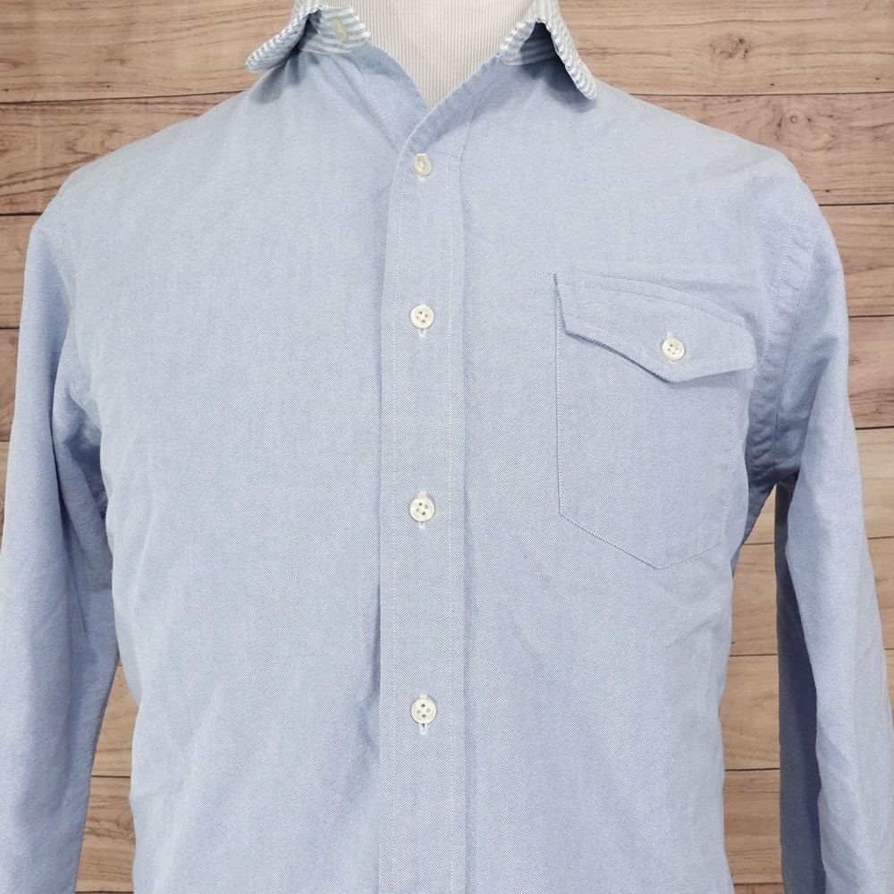 Polo By Ralph Lauren Shirt Mens L Blue Oxford Long Sleeve Button-Up Pocket